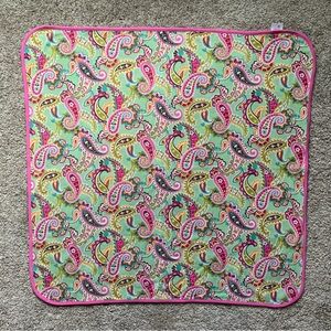 Vera Bradley Baby Receiving Blanket Tutti Frutti Reversible Green Floral Paisley